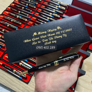 Bút ký khắc tên kèm hộp sang trọng, Quà tặng ý nghĩa , Hato Offical