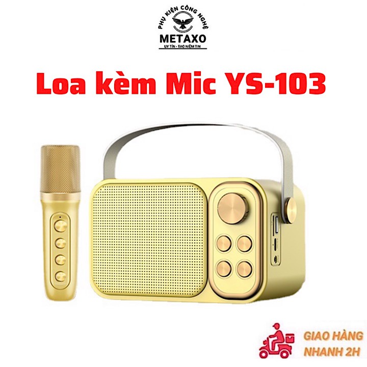 Loa Karaoke Bluetooth YS-103 Kèm 1 Micro Không Dây, Âm Thanh Siêu Hay, Thiết Kế Sang Trọng Nhỏ Gọn Tiện Lợi, Dễ Sử Dụng