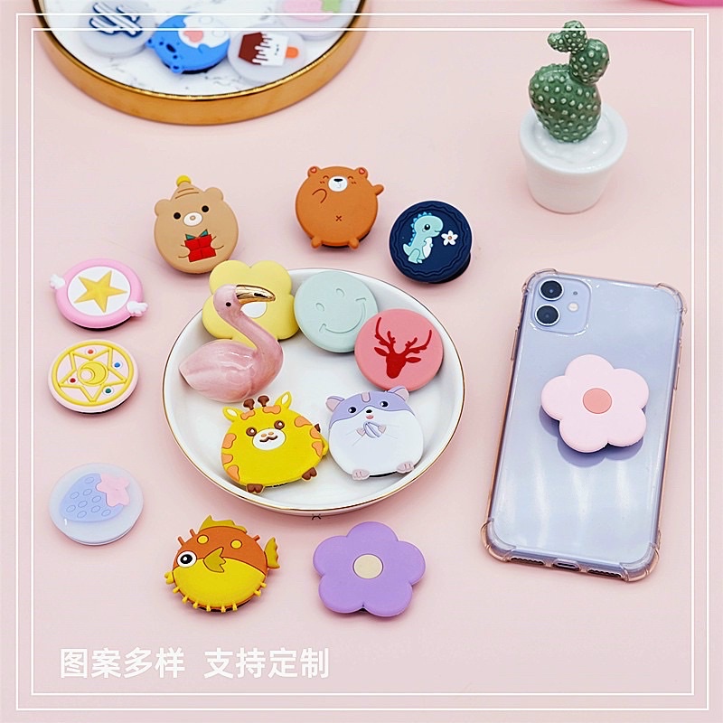 Giá Đỡ Điện Thoại Bằng Silicon Kiểu Dáng Hoạt Hình 3d Dễ Thương