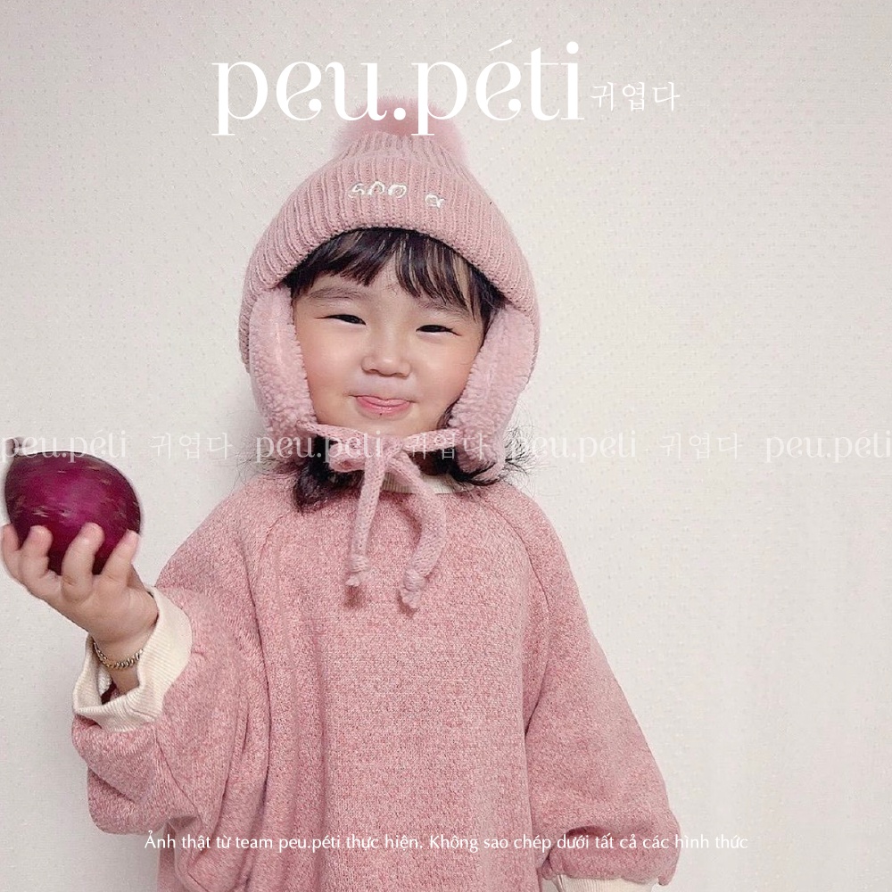 HÀNG SẴN THÊU TÊN Mũ len phi công Style Hàn Quốc cực ấm áp - by Peu.péti