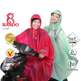 Áo Mưa Bướm Trong Màu Thời Trang, RANDO Chính Hãng, Nhựa PVC Trong, Nhẹ Nhàng, Không Thấm Nước