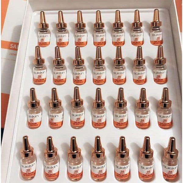 Tinh Chất Tế Bào Gốc Từ DNA Cá Hồi Phục Hồi Da Sau 28 Ngày Serum Suiskin Salmon DN Ampoule 28 days - Full Hộp (28 Ống)