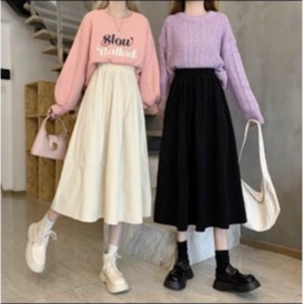 Chân váy kaki dáng dài đi chơi cực xinh