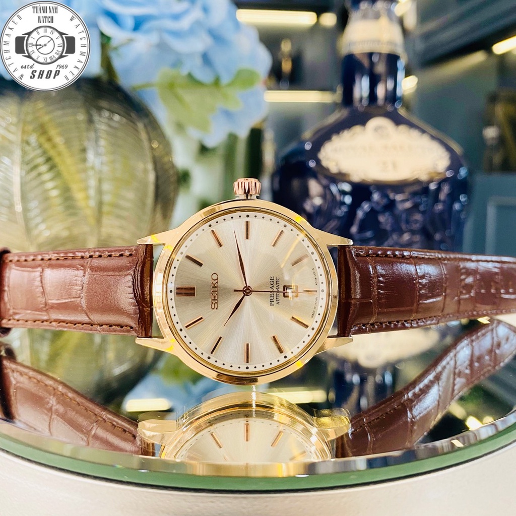 Đồng hồ nam Seiko dây da máy nhật, mặt kính sapphire chống xước , chống nước 3 atm ĐỒNG HỒ THANH NAM 247
