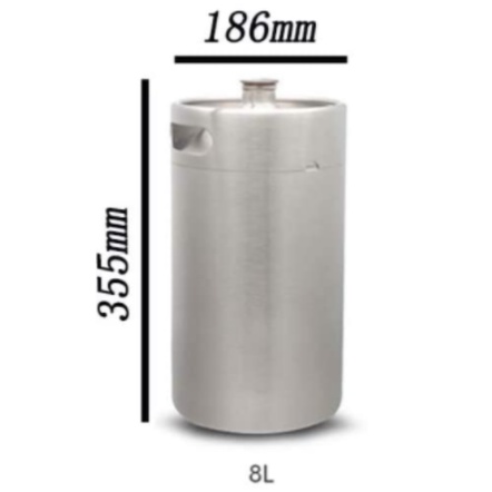 Vỏ Mini Keg Beer Inox 304 5L kèm nắp