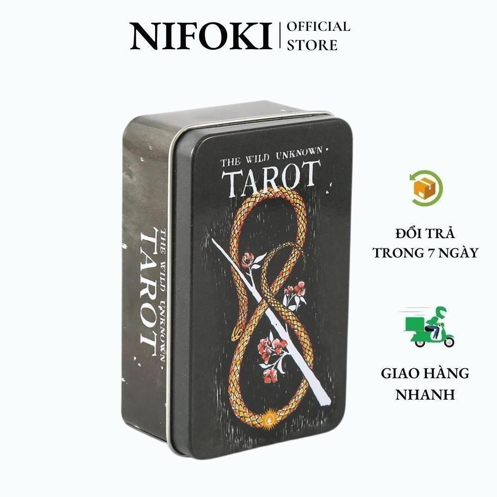 Bộ Bài The Wild Unknown Tarot 78 Thẻ Mạ Bạc Hộp Sắt Nifoki