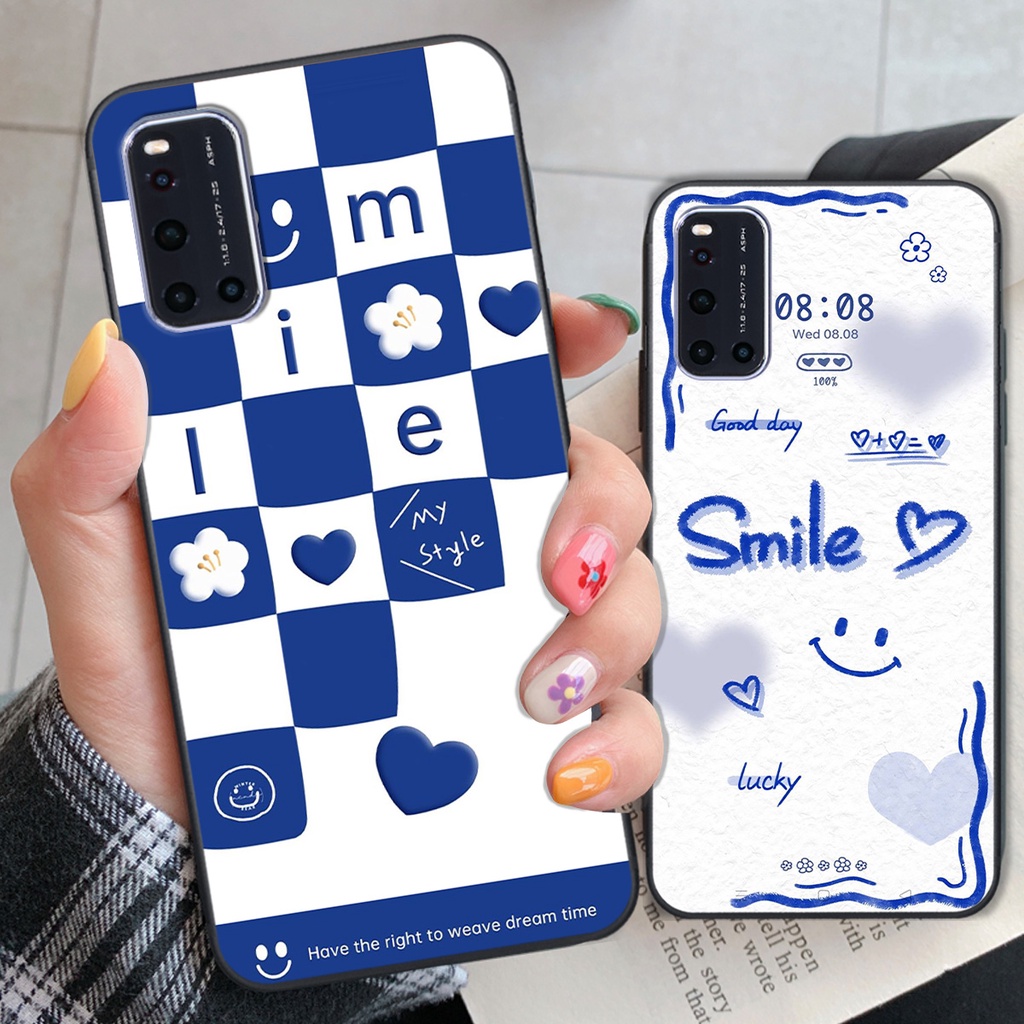 Ốp Vivo V19 in hình gấu vịt caro nhiều màu sắc ngộ nghĩnh dễ thương