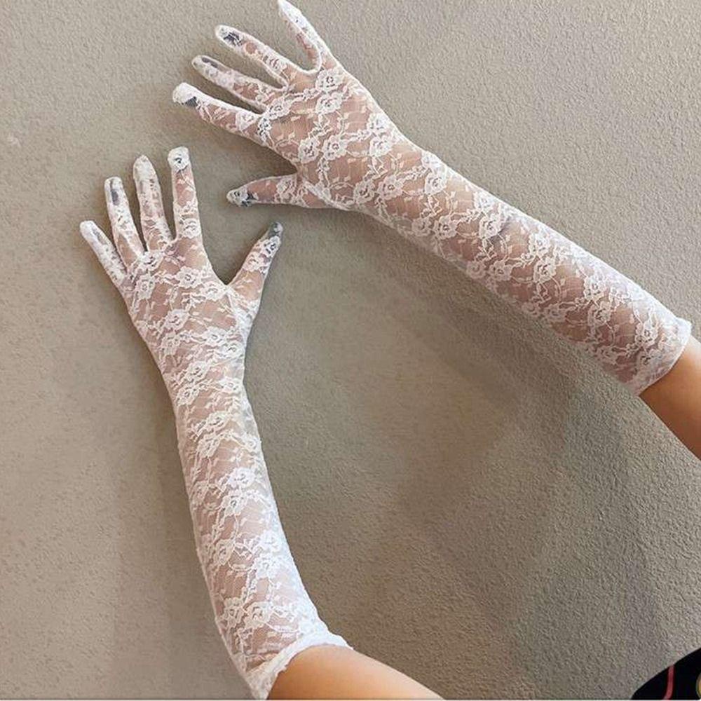 Găng Tay Ren Lưới Siêu Mỏng Chống Tia UV Ngọt Ngào Thanh Lịch Dành Cho Cô Dâu