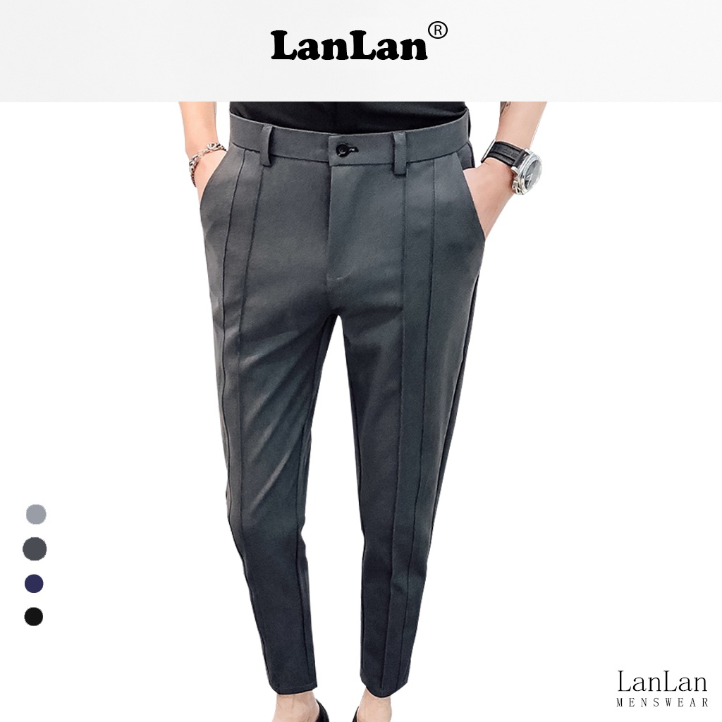 Quần âu nam - Quần âu nam viền kẻ đẹp - Chất vải tuyxi mềm mịn co giãn, dáng slim trẻ đẹp dễ phối đồ