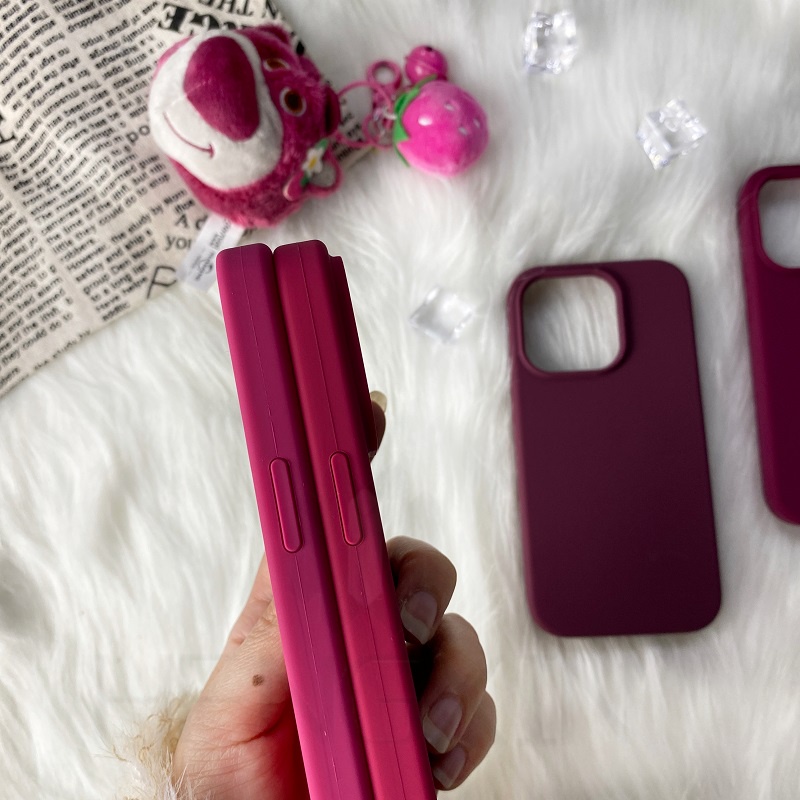 Violet Rose Red Dragon Fruit Series Liquid Silicone Phone Case Compatible with iPhone 14 13 12 11 Pro Max XR IX XS Max 7 8 PLUS Phone Case Shockproof and Anti slip Bumper Cover