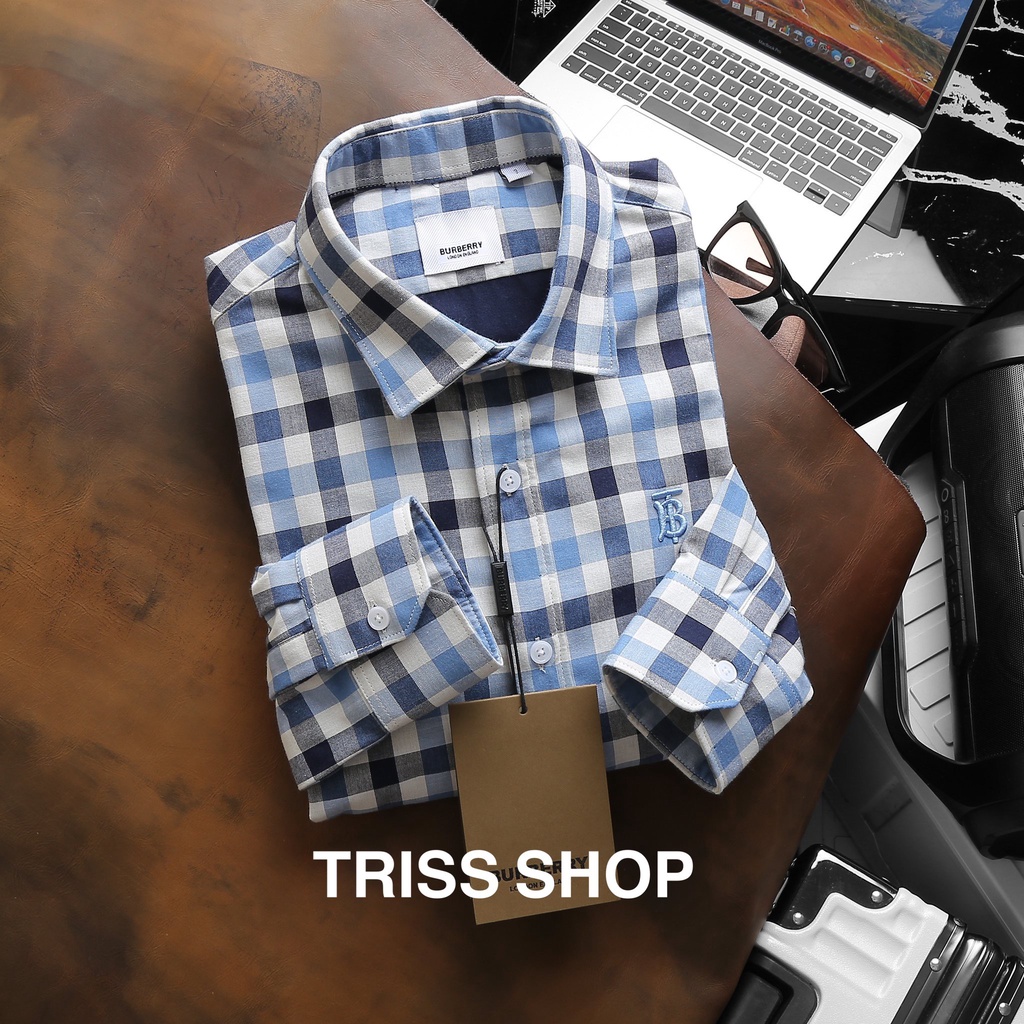 Sơ mi dài tay họa tiết caro BBR chất Cotton Form Chuẩn Slimfit