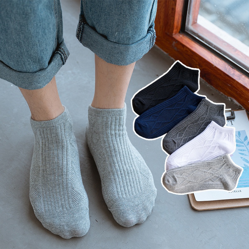 Tất Nam Nữ Cổ Ngắn Phong Cách Hàn Quốc Chất Liệu Cotton Ôm Chân Kháng Khuẩn Khử Mùi 88343