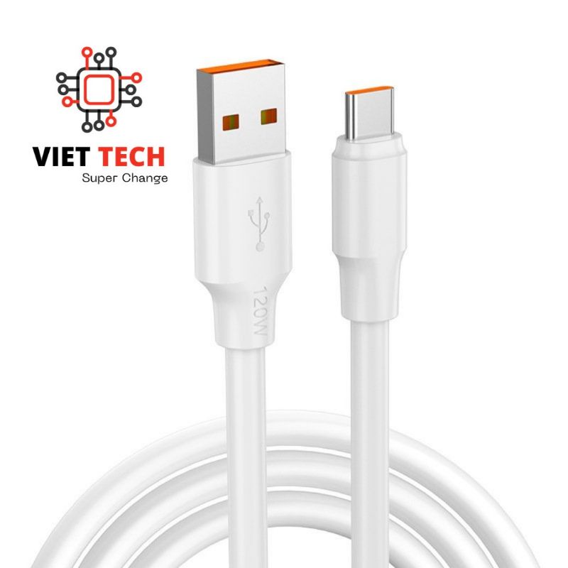 Dây cáp sạc nhanh Type C 120W 6A , Siêu bền, Dài 1m