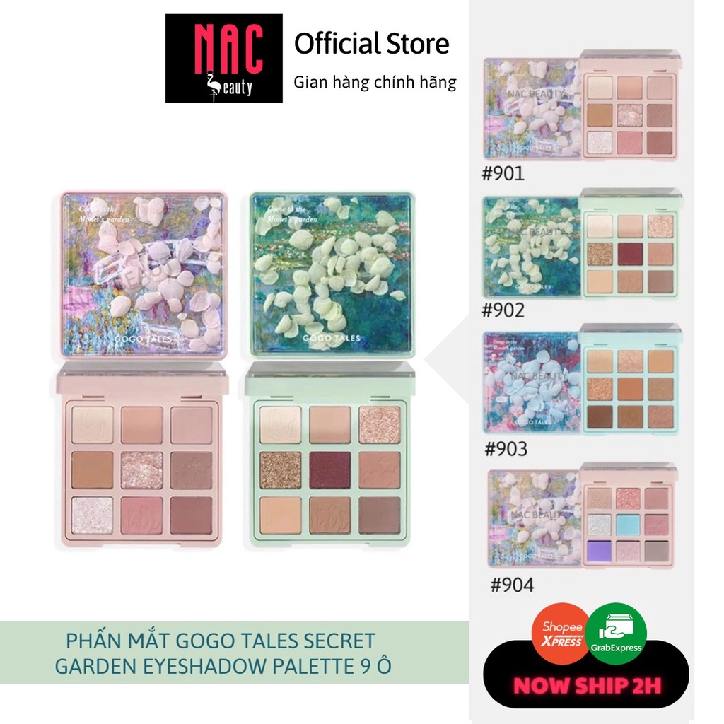 Bảng phấn mắt hoa cẩm tú cầu GOGO TALES 9 màu Monet Garden nội địa Trung GT289 - NAC beauty