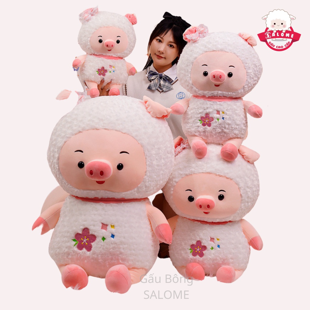 Gấu bông heo lông cừu trắng cute salome tp hcm - ảnh sản phẩm 5