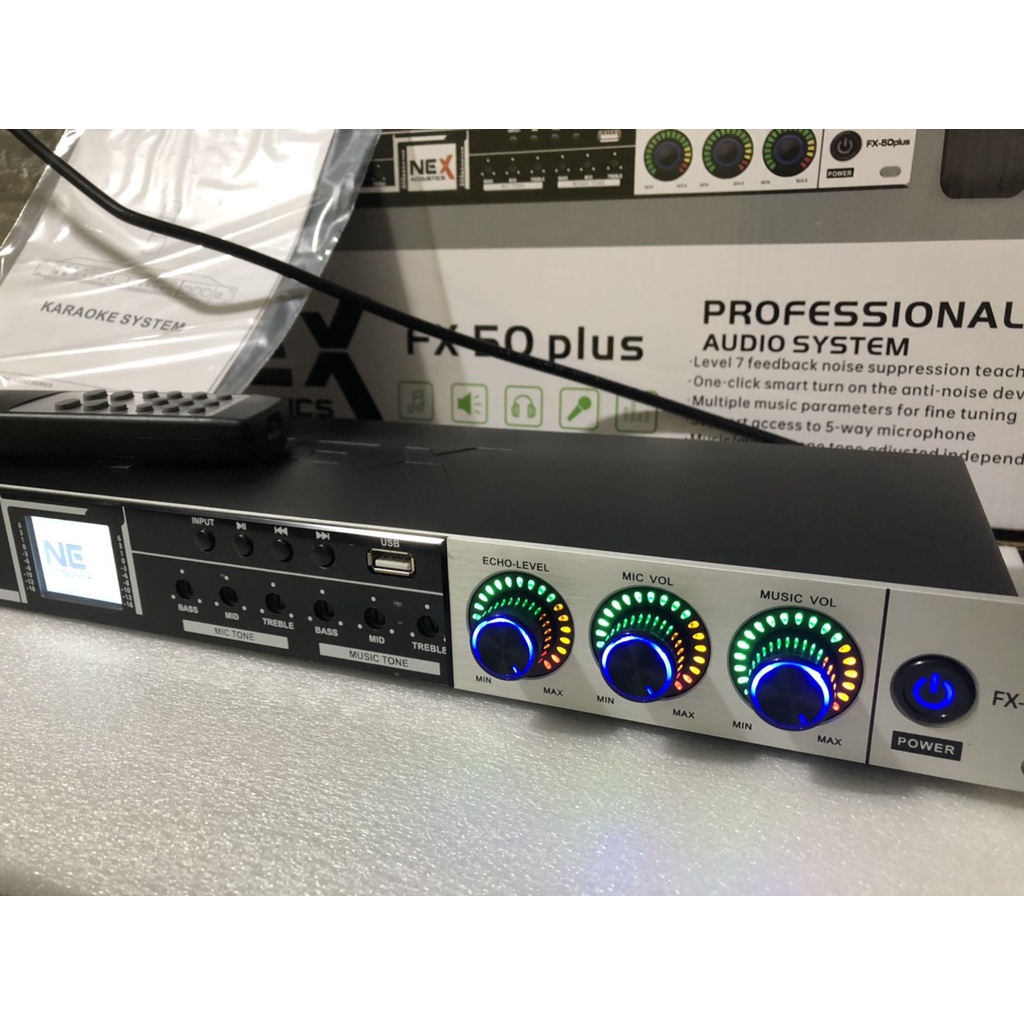 Vang FX50 Plus 2022 Có Reverb Kèm Dây Canon Có Chống Hú,Vang Nhại Mượt Mà.Có BLUETOOTH,Quang + tặng 2 dây