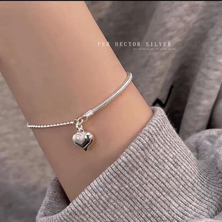 Lắc tay tim Bạc Ta 99 nguyên chất dày dặn