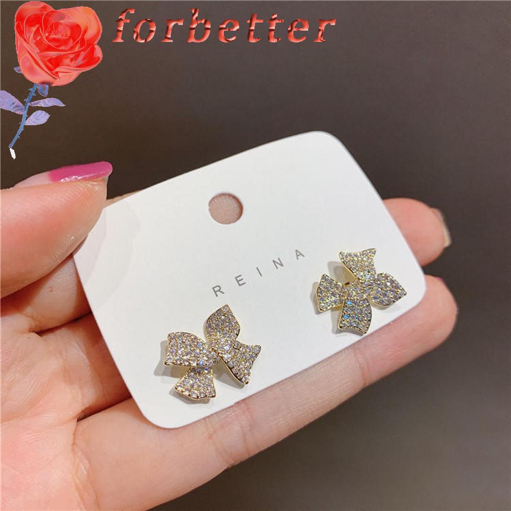 Đôi Khuyên Tai Hình Nơ Phong Cách Hàn Quốc Xinh Xắn Cho Nữ