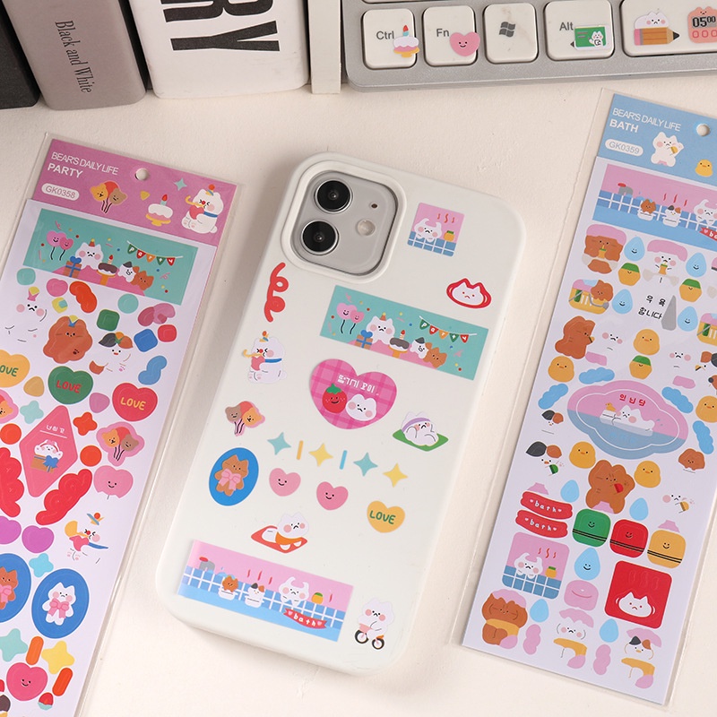 Miếng Dán Thẻ Hình Gấu Goo Dễ Thương GK0355