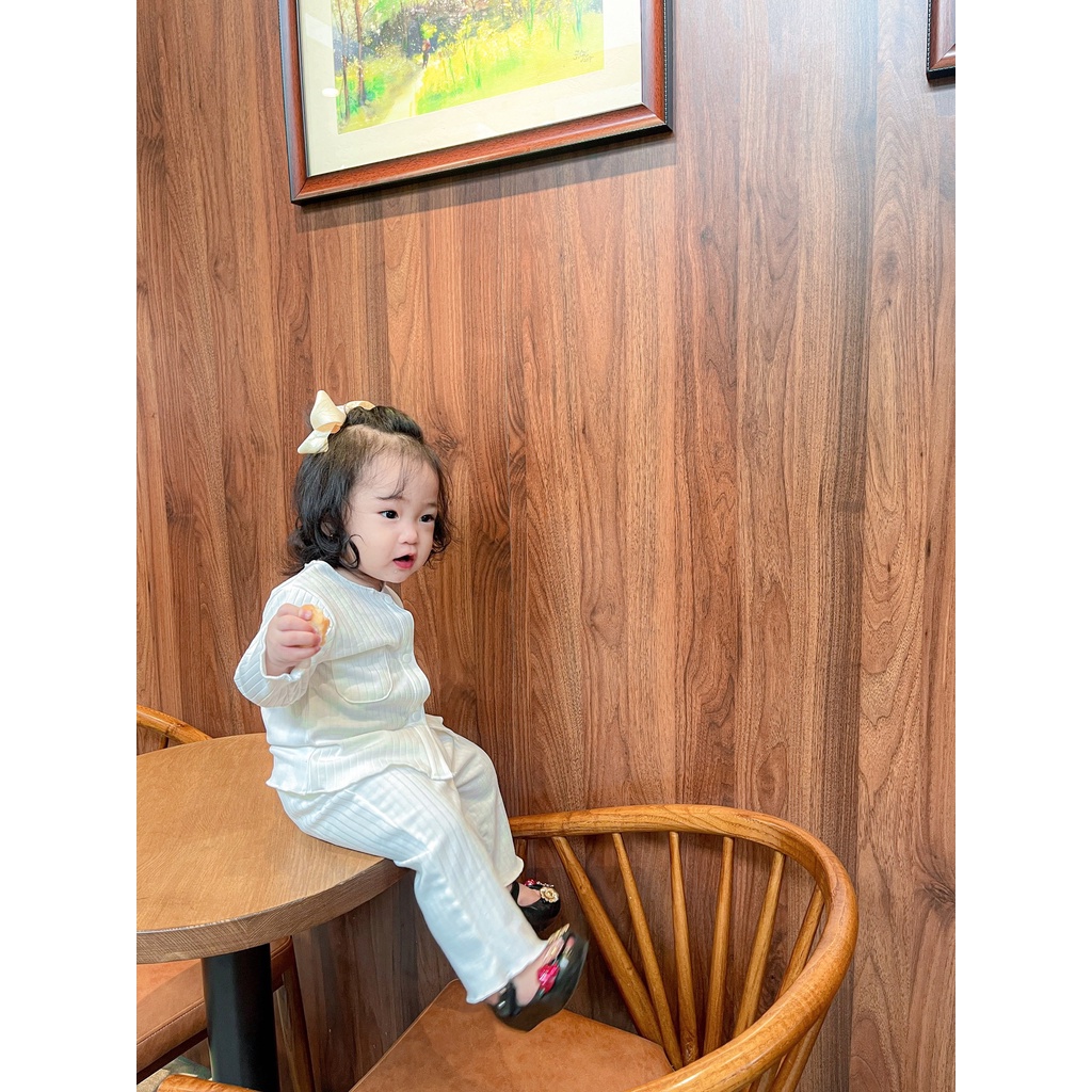 Bộ quần áo bé gái Milky SODA KIDS chất liệu thun gân co giãn, thiết kế cổ tròn, túi ngực phong cách Hàn Quốc