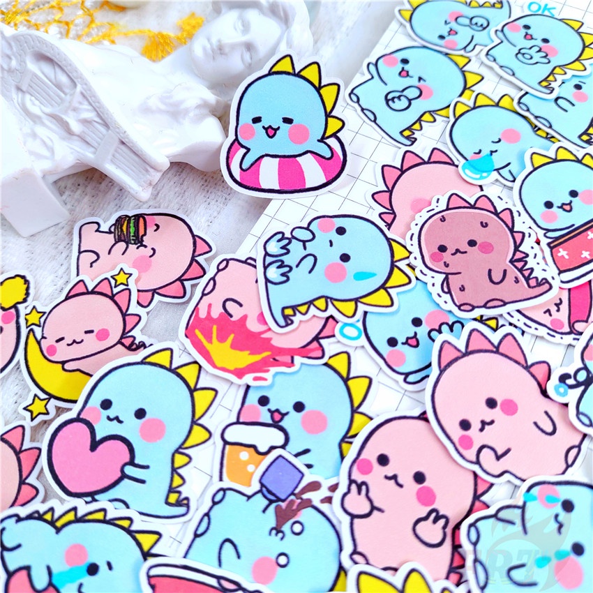 Set 60 Món Đồ Chơi Chất Lượng Cao ☆ Sticker Dán Trang Trí Nhật Ký Hình Khủng Long Ngộ Nghĩnh Q-2 ☆ Sticker Dán Trang Trí Album Thời Trang DIY Kích Thước 2~3cm