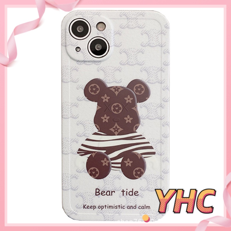 Ốp Điện Thoại Họa Tiết Gấu &amp; Gạch Cho iPhone 6s 6splus 7 7plus 8 8plus X XS XSMAX 11 12 Pro Max Plus Promax-432