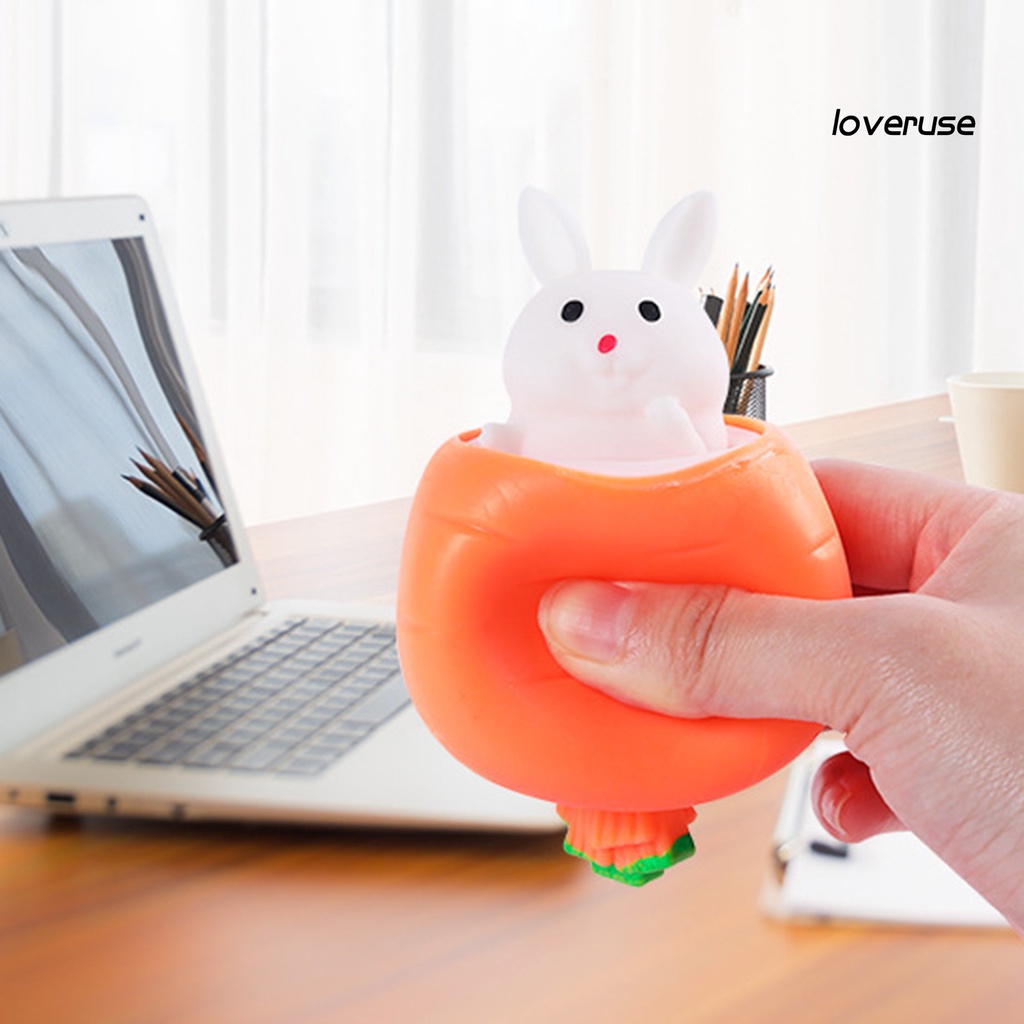 Đồ Chơi Nắn Bóp Giúp Giải Tỏa Căng Thẳng Hình Thỏ Cà Rốt Dễ Thương