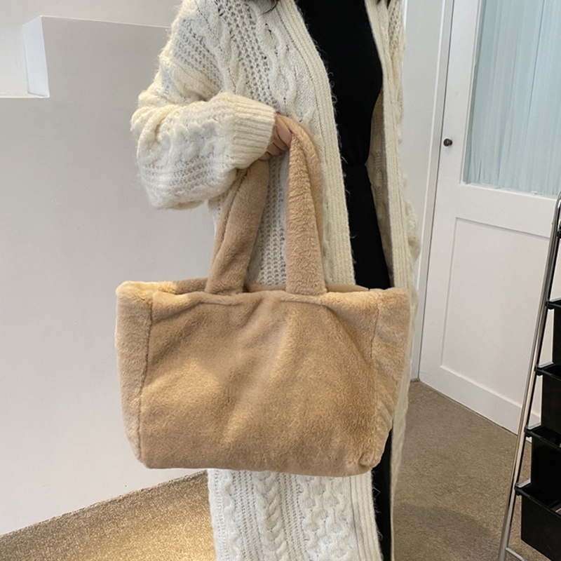 Túi Xách Đeo Vai Phủ Bông Cỡ Lớn Thời Trang Nữ Đơn Giản