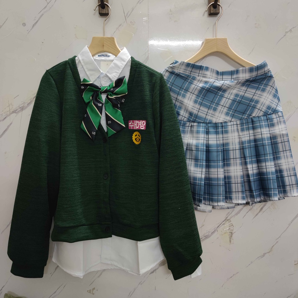 TV All of Us Are Dead Cosplay Costume Zombie Boys and Girls School Uniform T-shirt Skirt Set Halloween Outfit