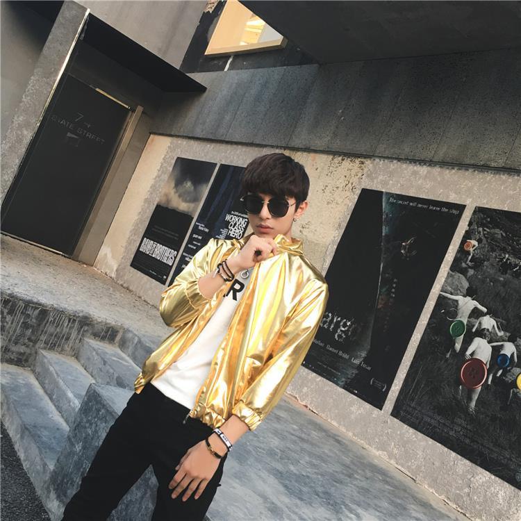 Áo Khoác Bóng Chày Màu Bạc / Vàng Thời Trang Cá Tính Cho Nam