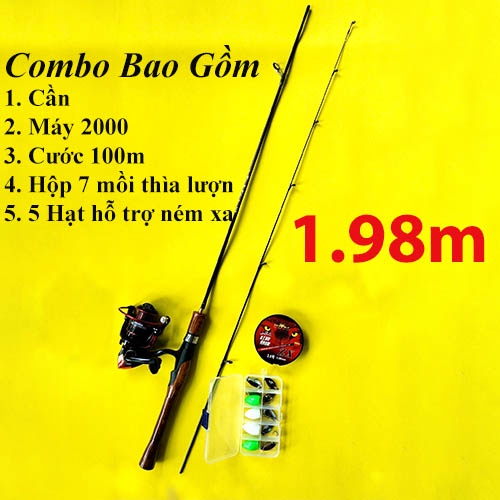 Combo cần câu cá UL Máy Đứng giá rẻ chuyên câu mương, câu lure