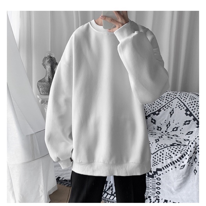 Áo sweater Trơn unisex VN CLO màu trắng - SWT021
