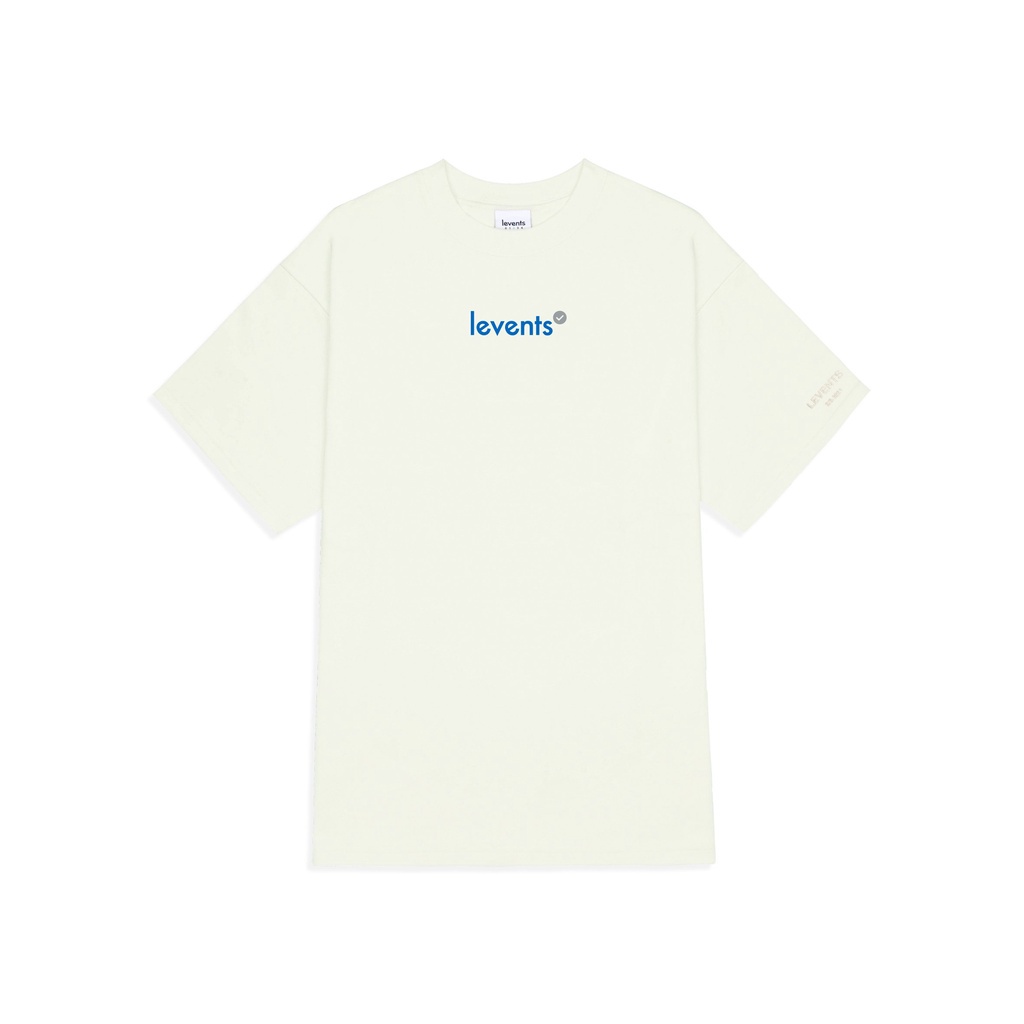 Áo Thun Levents Nam Popular Logo/ Cream Blue Local Brand Unisex Nữ Form Rông Tay Lỡ Màu Kem | tx.resell