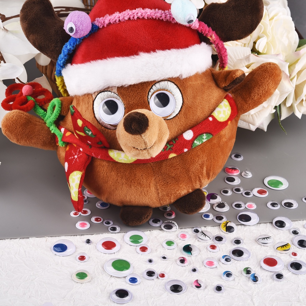 100 cái/gói búp bê nhựa mắt búp bê DIY đồ chơi nhồi bông mắt búp bê con rối khủng long mắt phụ kiện búp bê sang trọng không tự dính