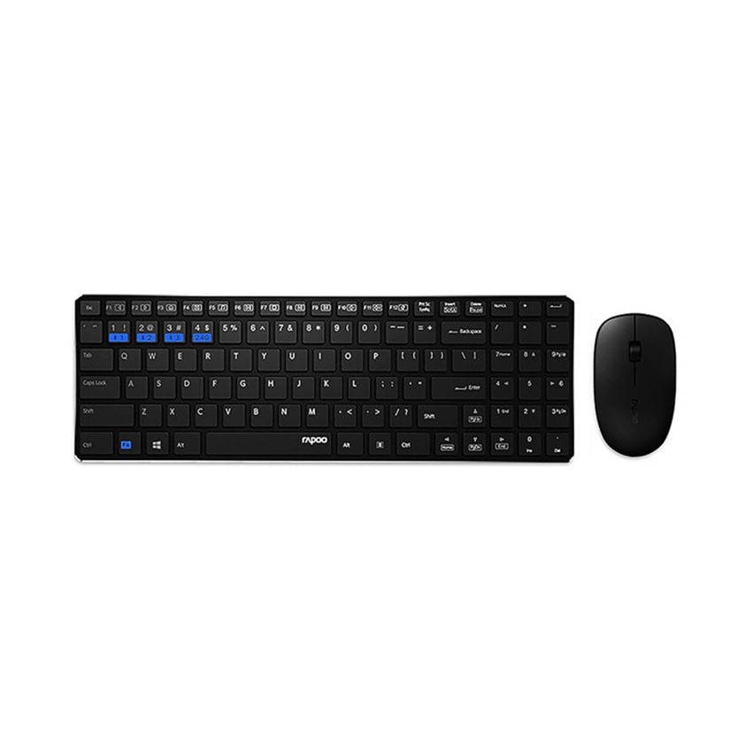 Bộ bàn phím chuột không dây Rapoo 9300M, Full size, Chuẩn Wireless, Hàng chính hãng - Bảo hành 24 tháng, đổi mới 100%