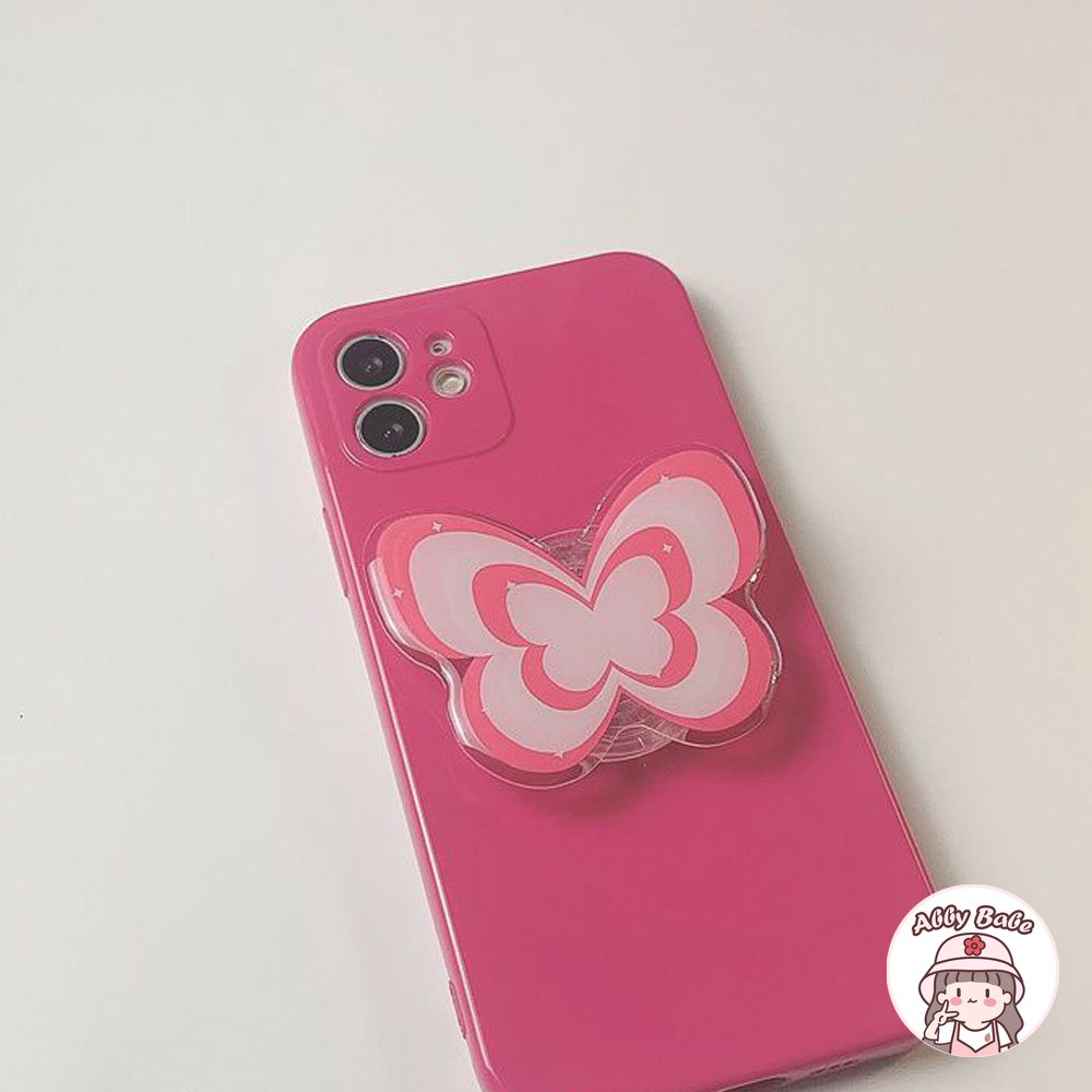 Ốp Điện Thoại TPU Mềm Chống Sốc Họa Tiết Bướm Màu Hồng Gradient Phong Cách Hàn Quốc Cho IPhone 11 7Plus 13 12 11 Pro Max