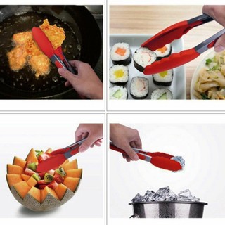 Dụng Cụ Gắp Thức Ăn Gắp Đá Inox Bọc Silicon