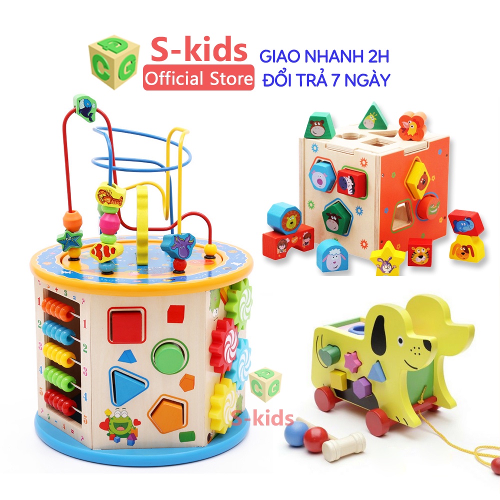 Đồ Chơi Gỗ Thông Minh Cho Bé S-kids, Bộ giáo cụ Montessori luyện kỹ năng cho trẻ mầm non