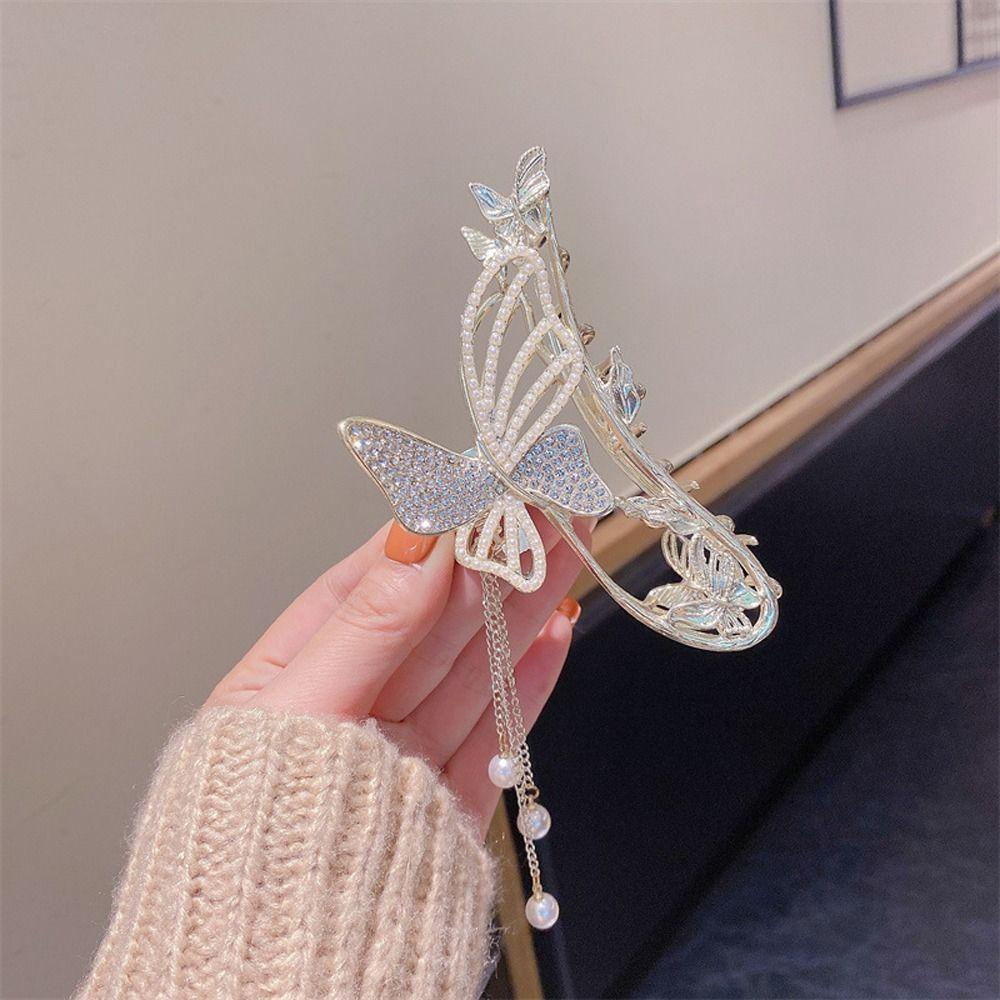 Kẹp Tóc Tua Rua Hình Cá Mập / Bướm Tinh Tế Cho Nữ|Kẹp Tóc Phong Cách Trung Hoa Xinh Xắn Cho Nữ