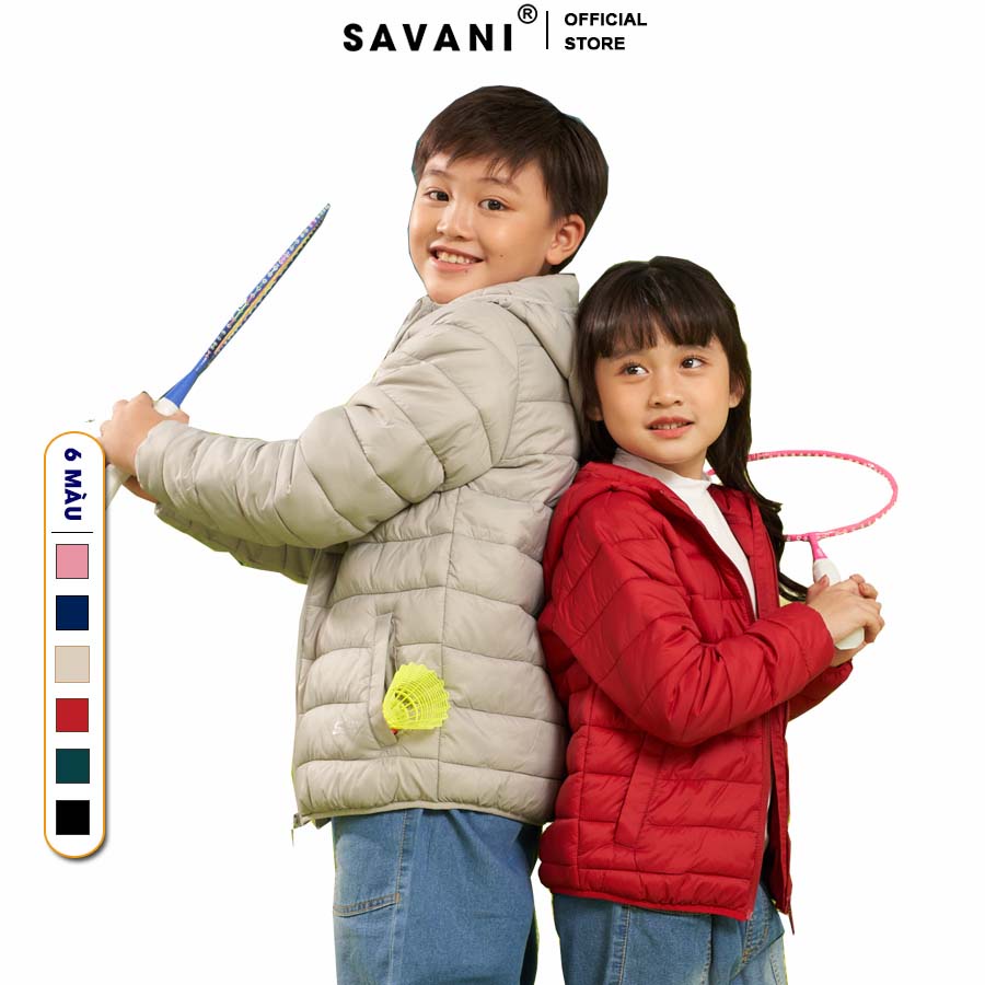 Áo khoác bé trai bé gái SAVANI thiết kế riêng chống nước, cản bụi, cản gió, giữ ấm tốt KPG001