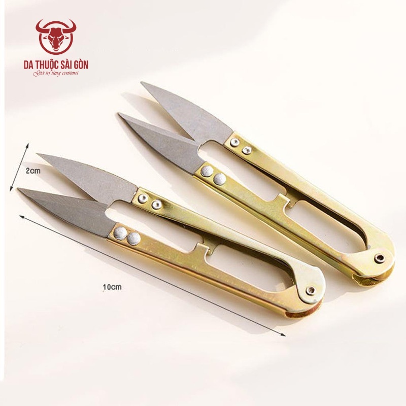 Kéo bấm chỉ, kéo cắt chỉ sắc bén cán kim loại màu vàng – KCC-02