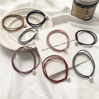 Set 100 dây buộc tóc kết hạt trai mix 5 màu dây