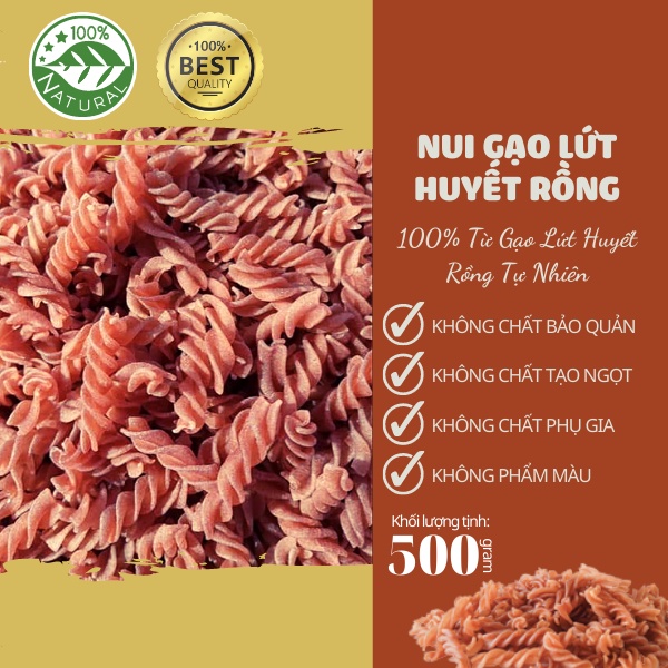 Nui Gạo Lứt Huyết Rồng Giảm Cân GAOTA 500g [Sỉ - Lẻ]