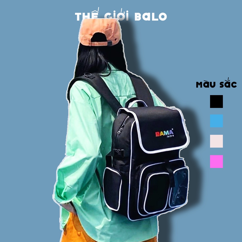 Balo đi học cặp ba lô BAMA hàng dày chống nước local brand ulzzang nam & nữ đi học đi chơi | Cặp ba lô cao cấp