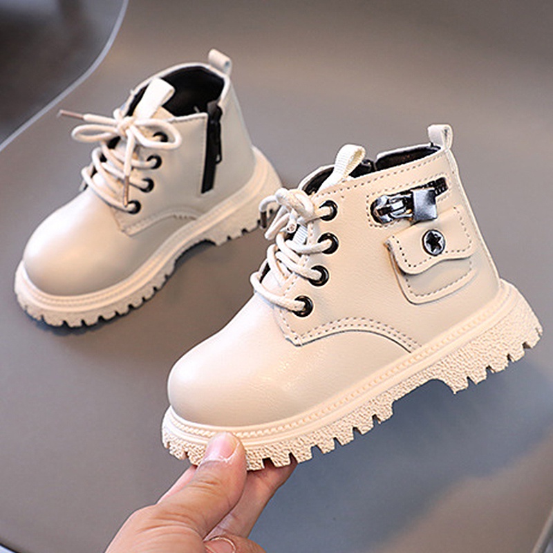 Giày Bốt Martin Kiểu Anh Thiết Kế Xinh Xắn Cho Bé Gái