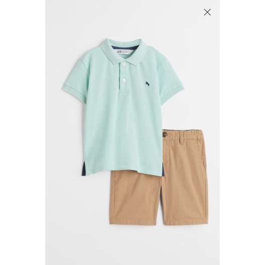 Set bộ áo polo quần kaki bé trai H&M