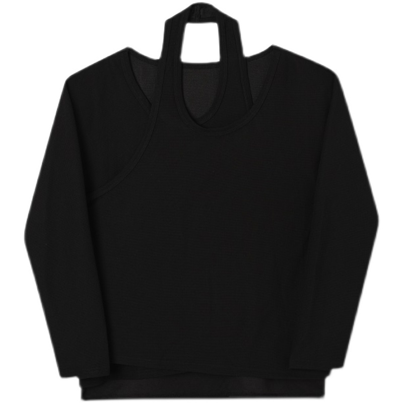 November Áo Thun Tay Dài Giả Hai Lớp Dáng Rộng Phong Cách Hàn Quốc Thời Trang Mùa Thu Cho Nam