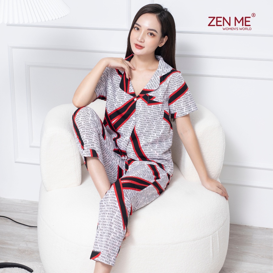 Đồ Bộ Nữ Chất Liệu Lụa Giấy Thoải Mái Họa Tiết Bắt Mắt PJD0721, Zen Me Women's World