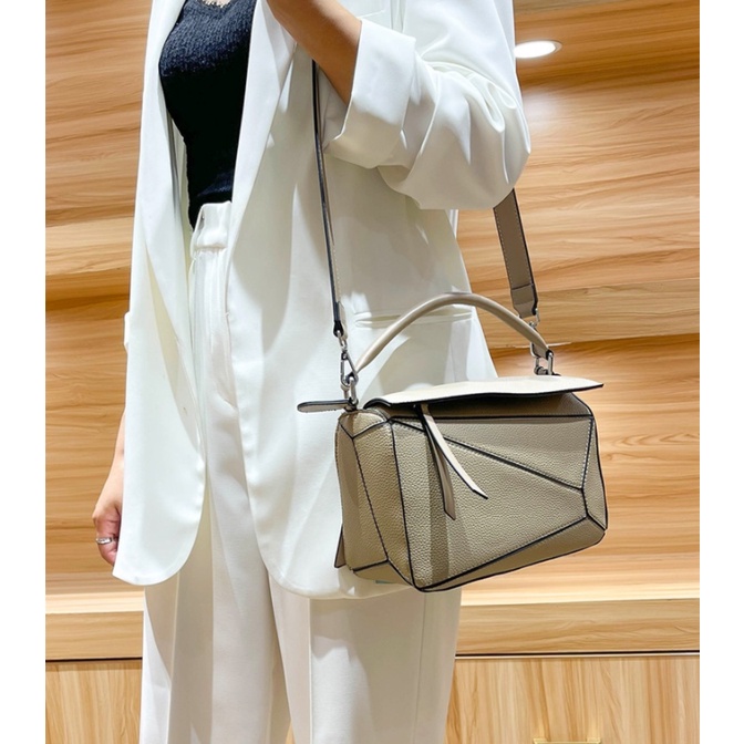 Túi Đeo Chéo Vai Hình Học Ghép Nối Kim Cương Phong Cách Mới Cho Nữ ZS777777-1293