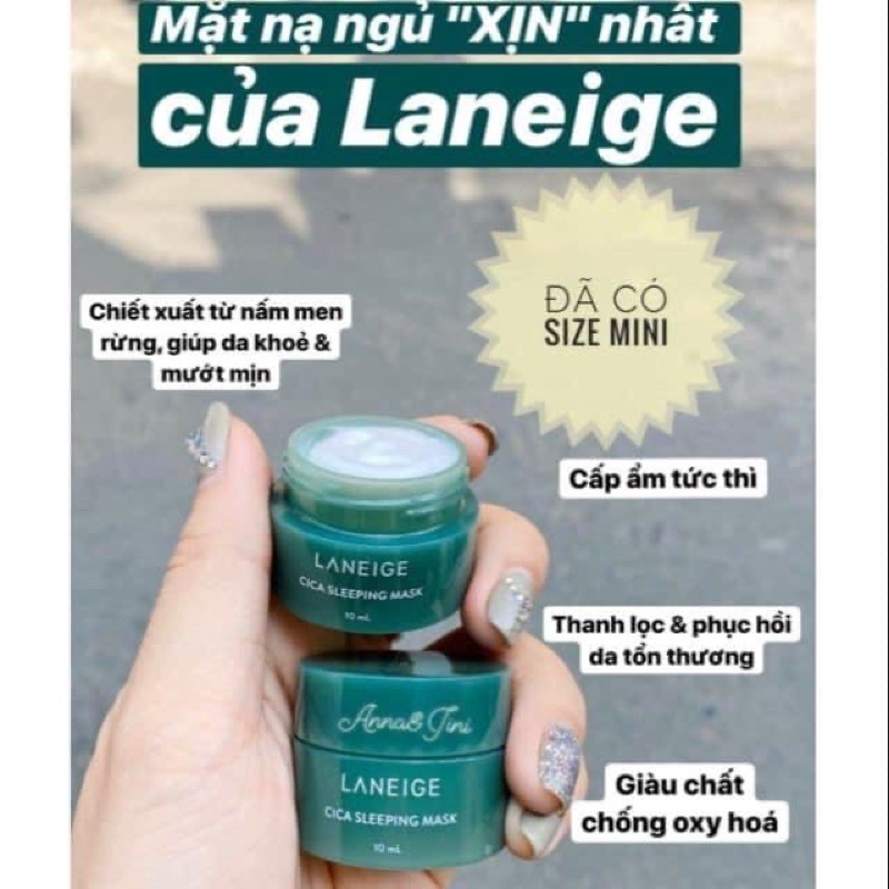 Minisize 10ml Mặt Nạ Ngủ Dành Cho Da Dầu Mụn Laneige Cica Sleeping Mask